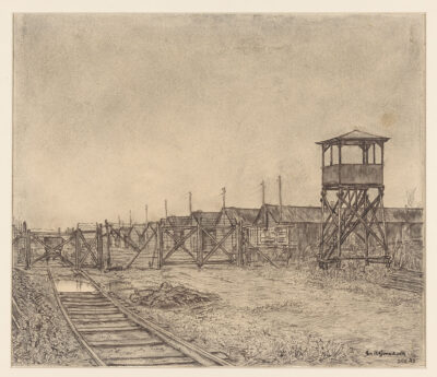 Ingang van het Kamp Westerbork, 1943 (Joseph Henry Gosschalk)